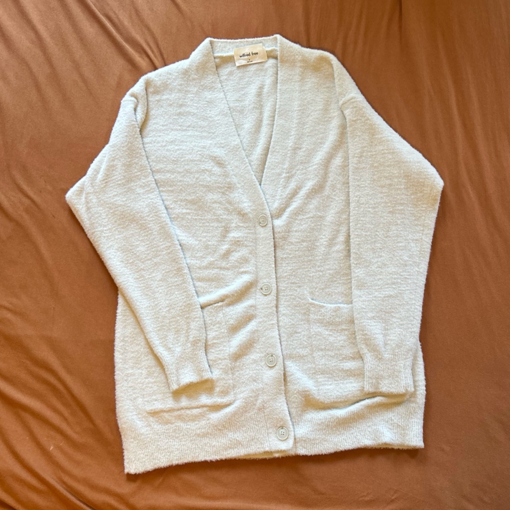 Aritzia | Size S | Wilfred Free Hush Knit Oversized Cardigan in Silver Birch